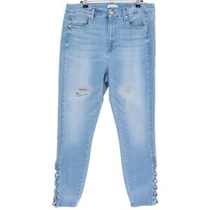 Good American Womens Good Legs Jeans Size 16 Distressed Ripped High Rise Casual